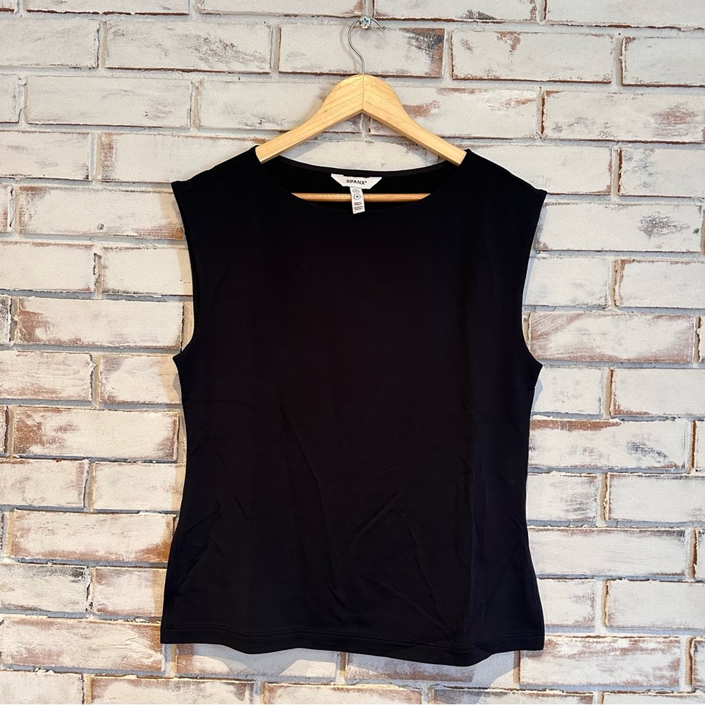 SPANX Jersey High Neck Tank Black - Picture 2 of 7